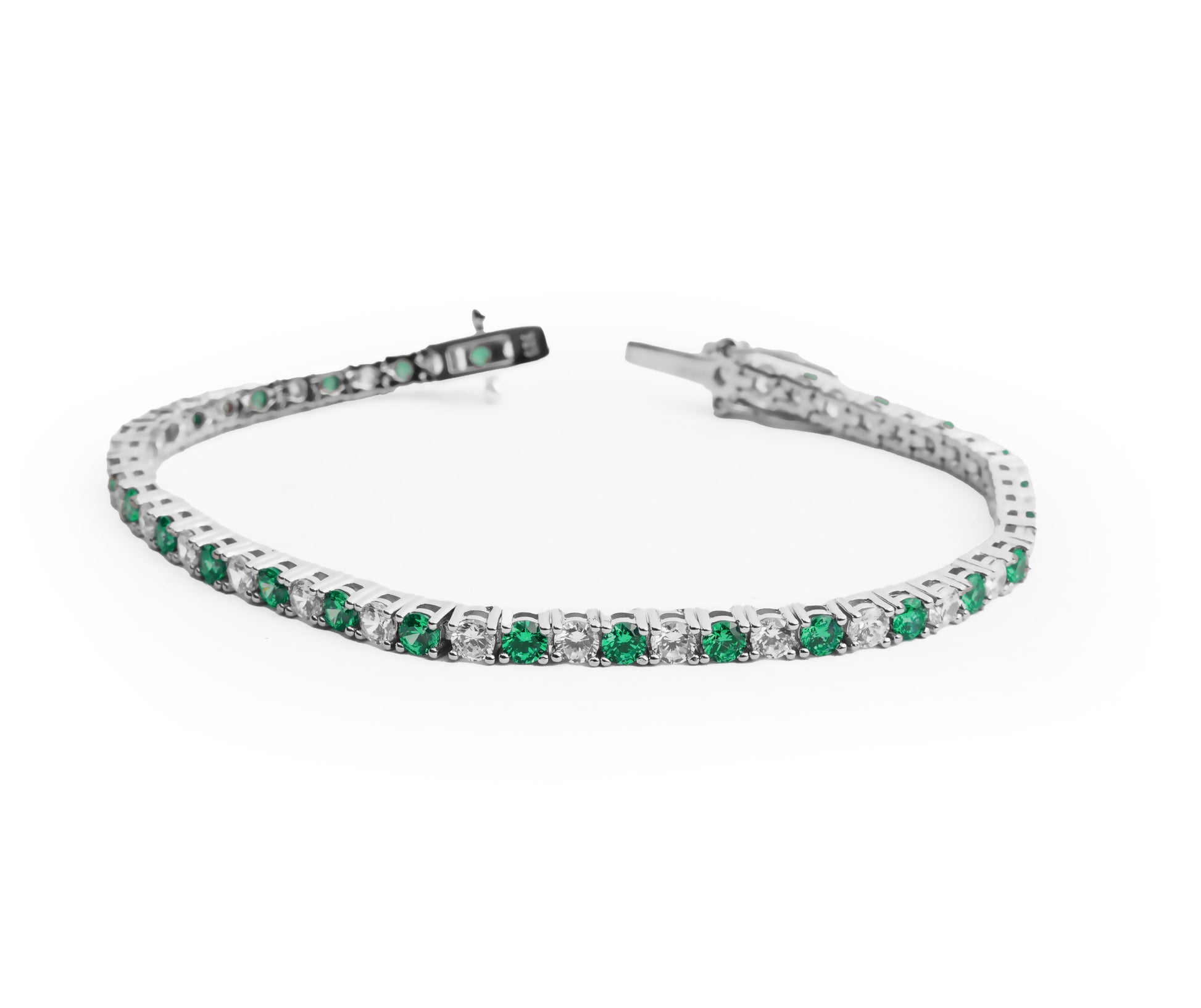 Green and White Stone Waterway Bracelet