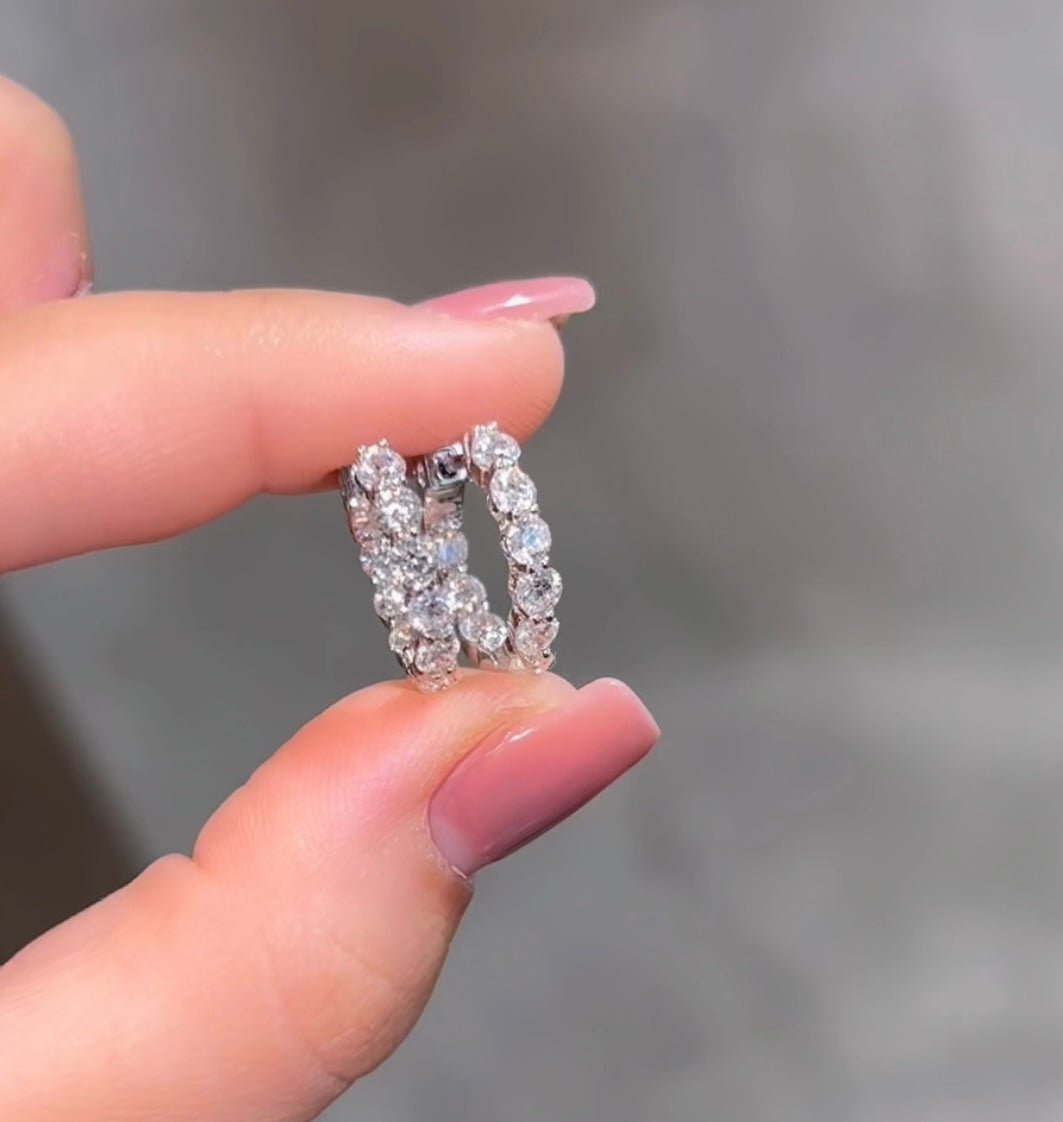 Mini Moissanite Full Circle Hoop Earrings