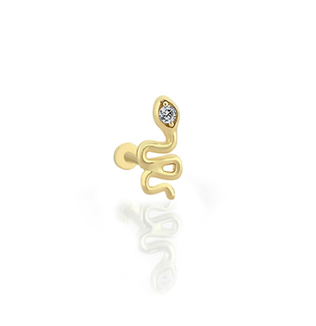 14K Snake Piercing