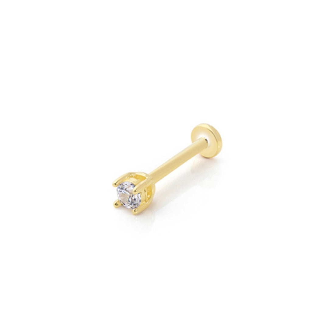 14 K Mini Tek Taş Piercing