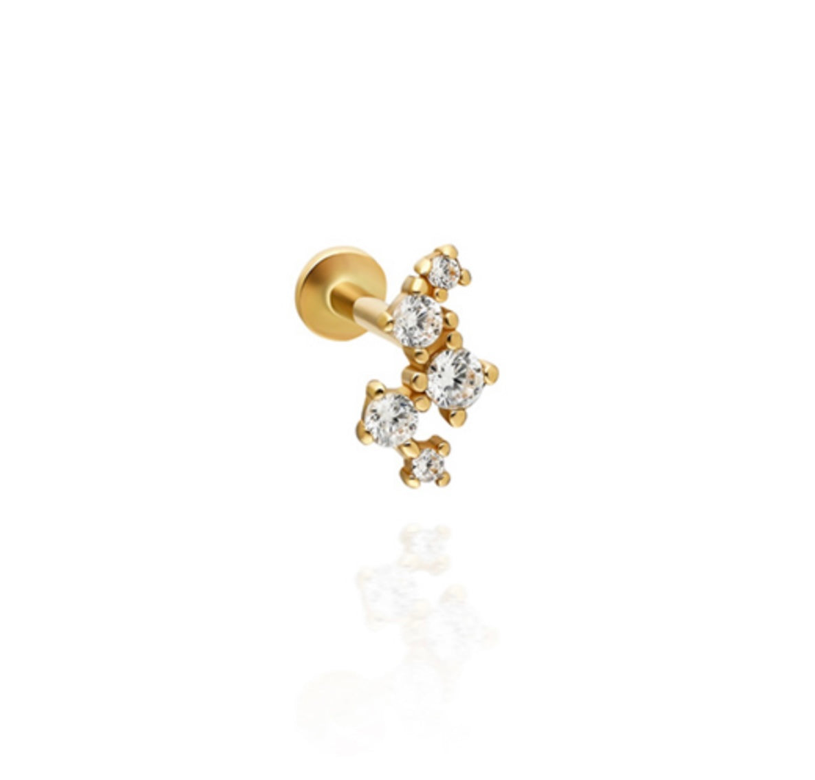14 K Beşli Taşlı Piercing