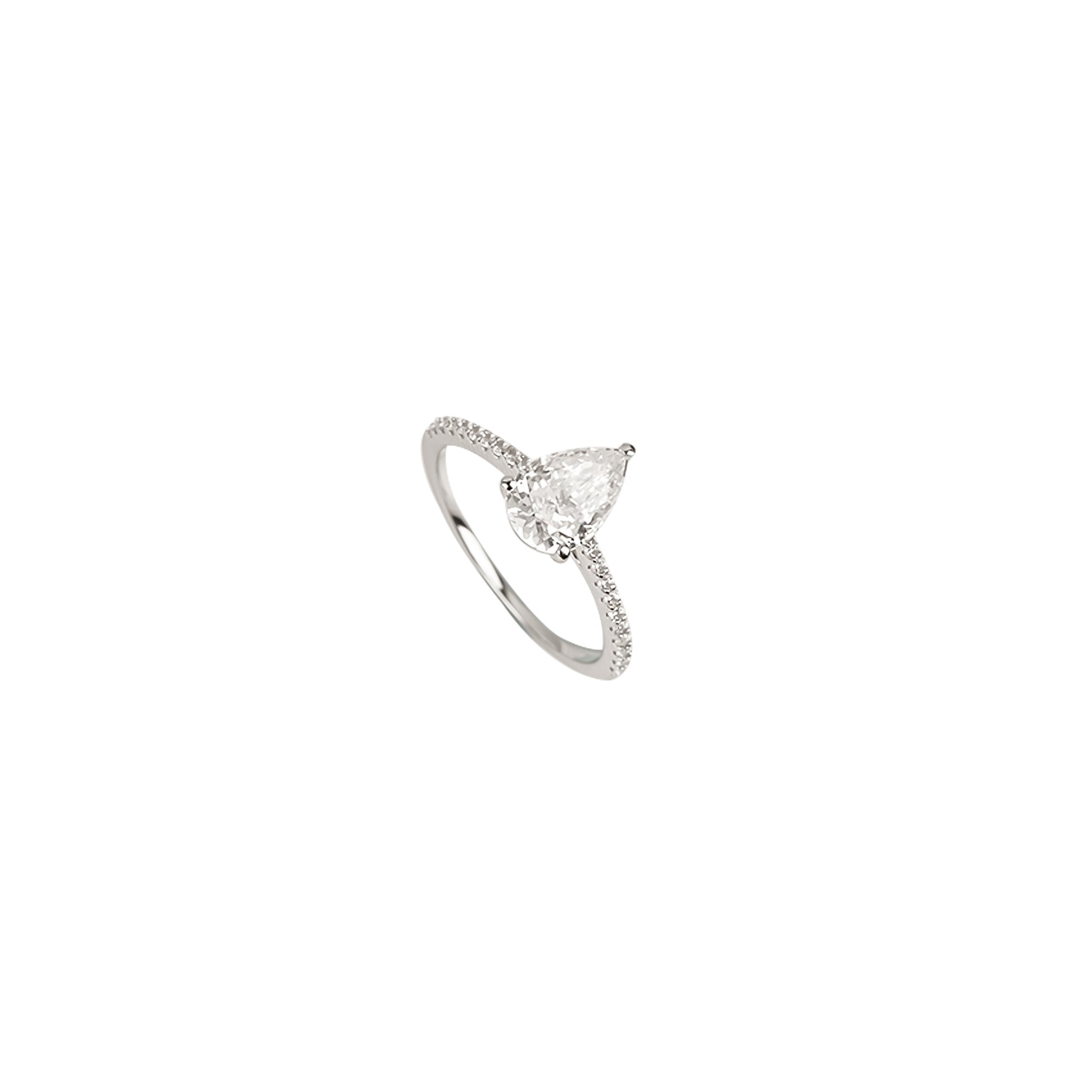 Drop Cut Single Stone Ring