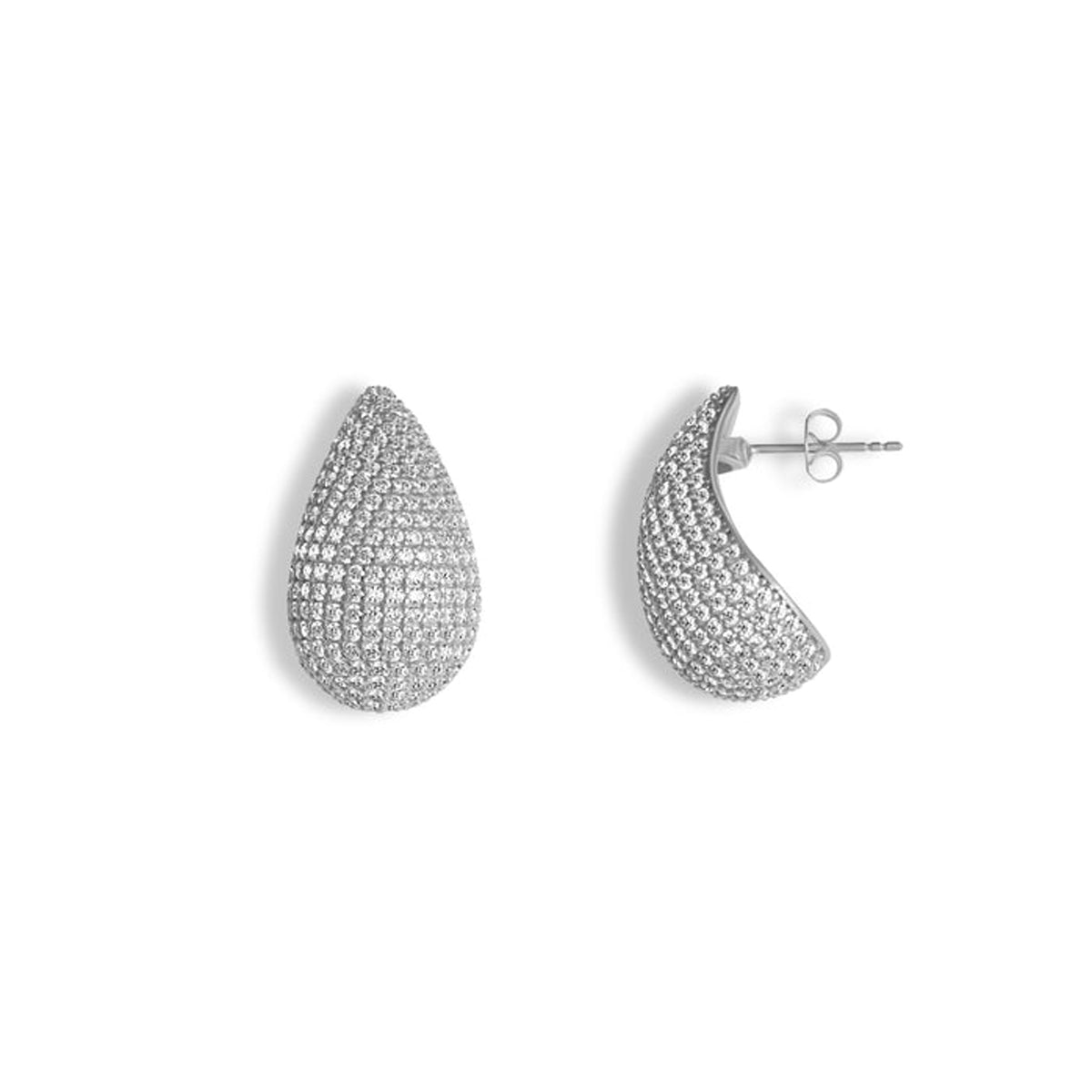 Taşlı Teardrop Küpe