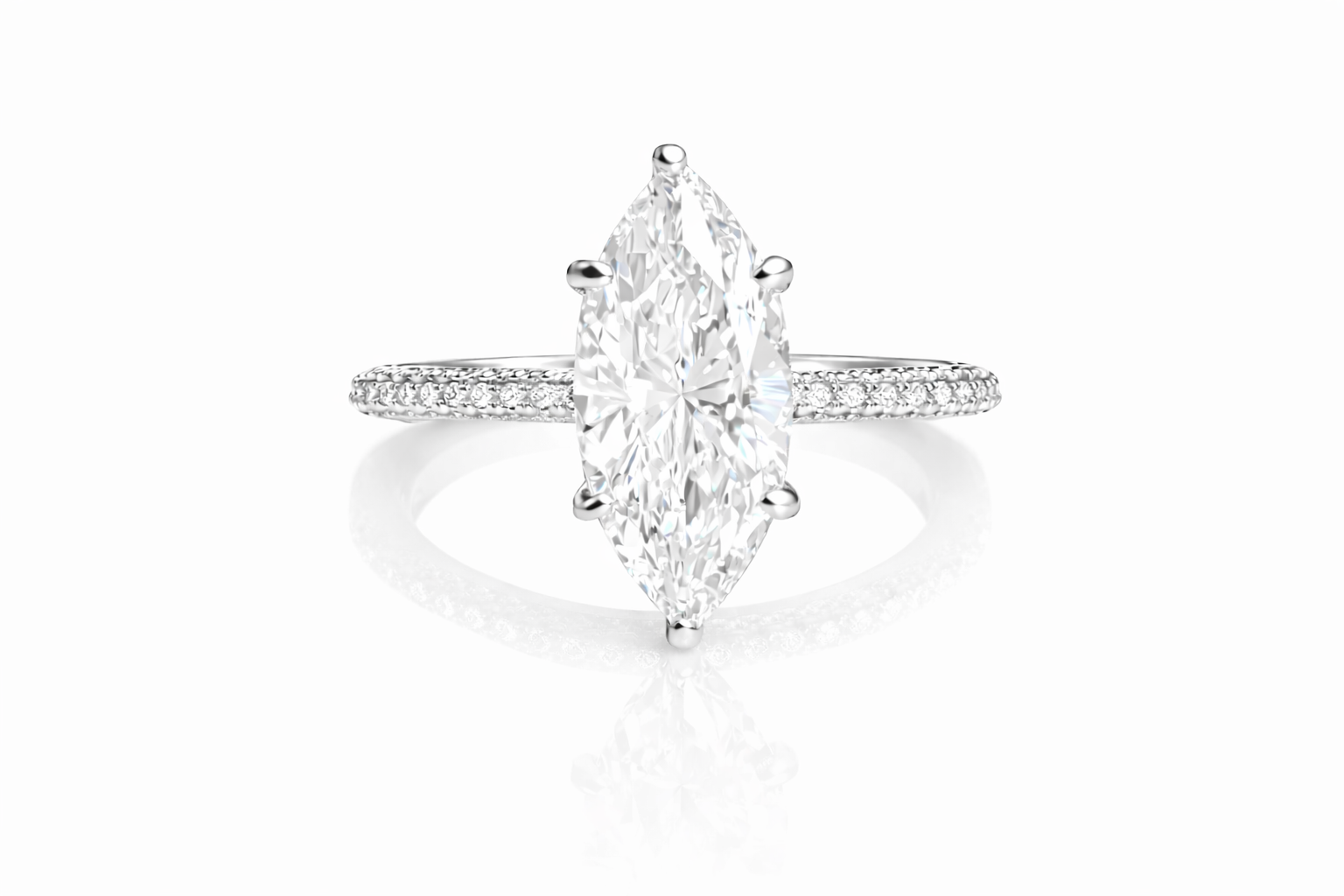 4 CT Markiz Kesim Mozanit Tektaş Yüzük