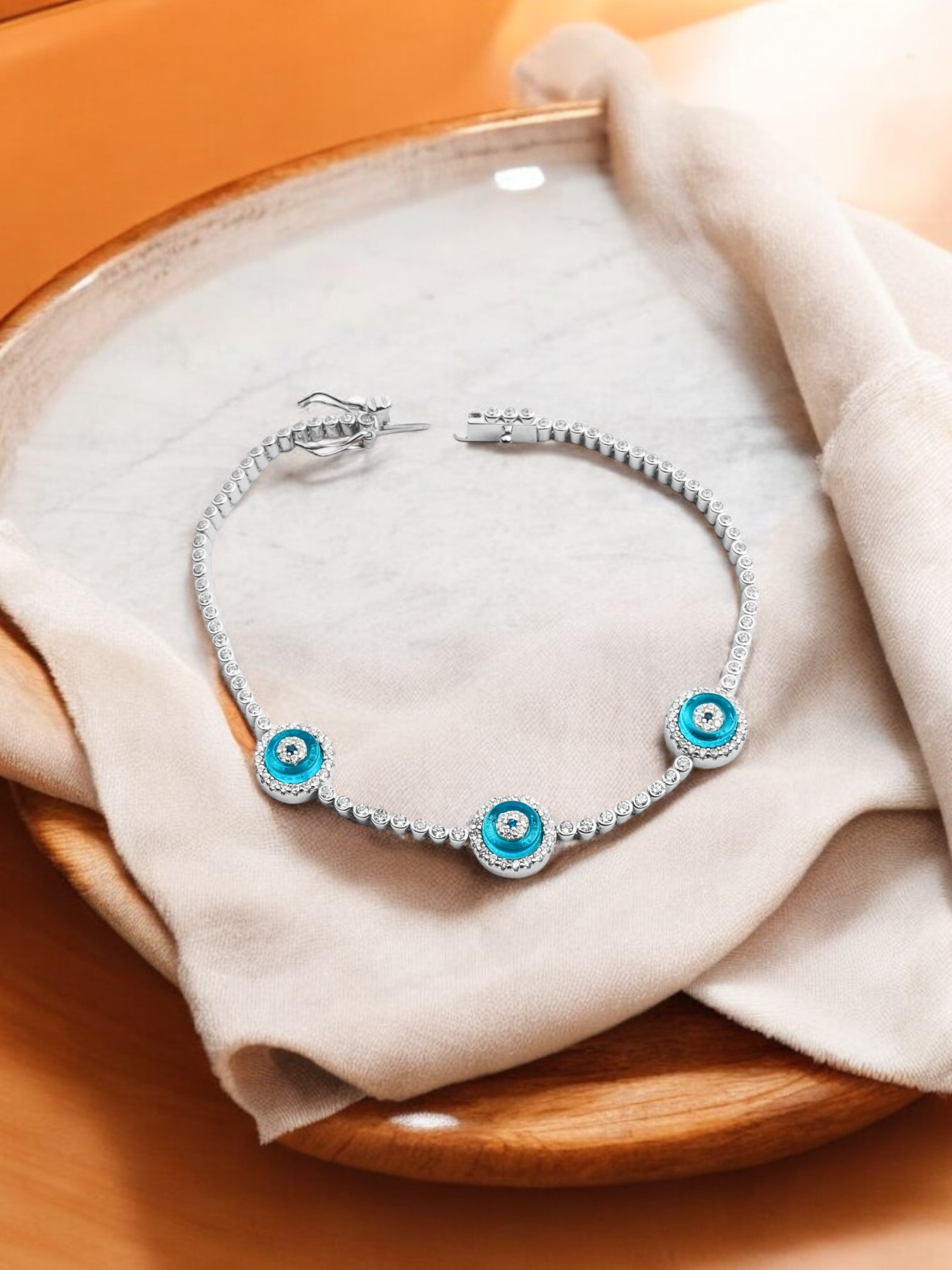 Glass Eye Triple Bracelet