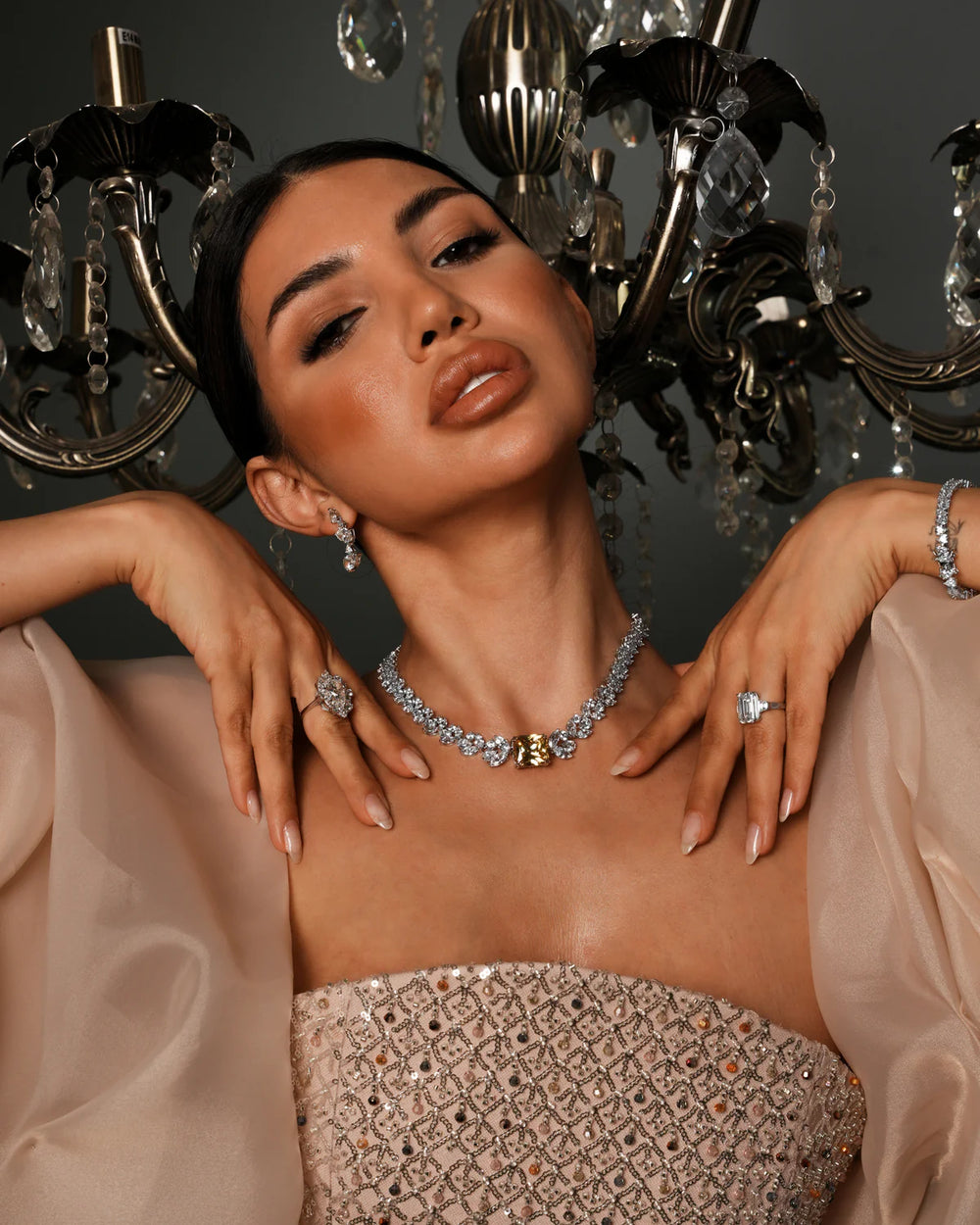 1 ct Mozanit Tektaş Küpe