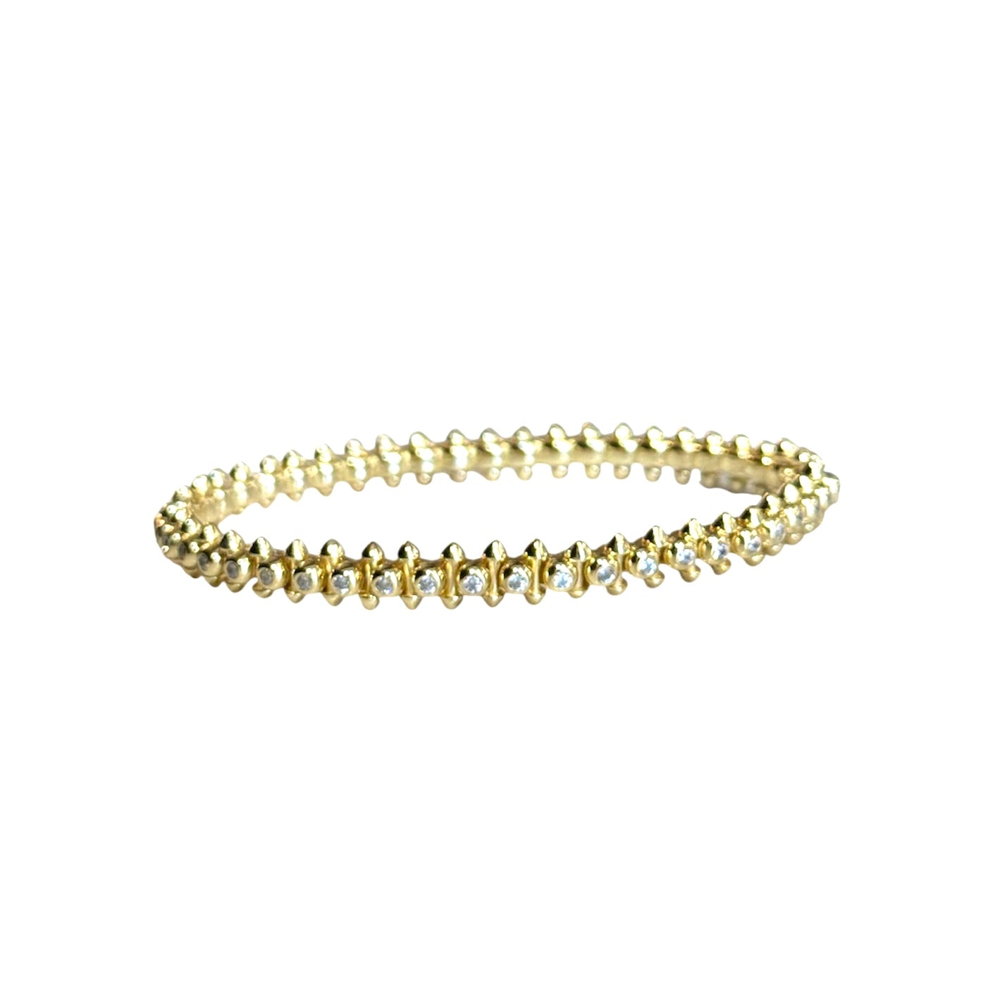 Movable Studded Stone Cuff Bracelet