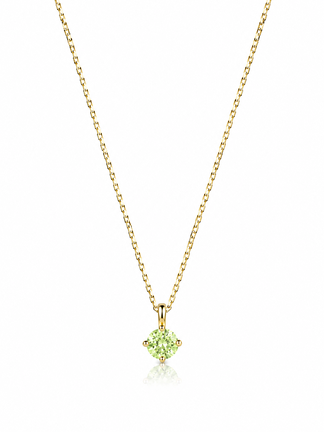 Ağustos Peridot Birthstone Kolye