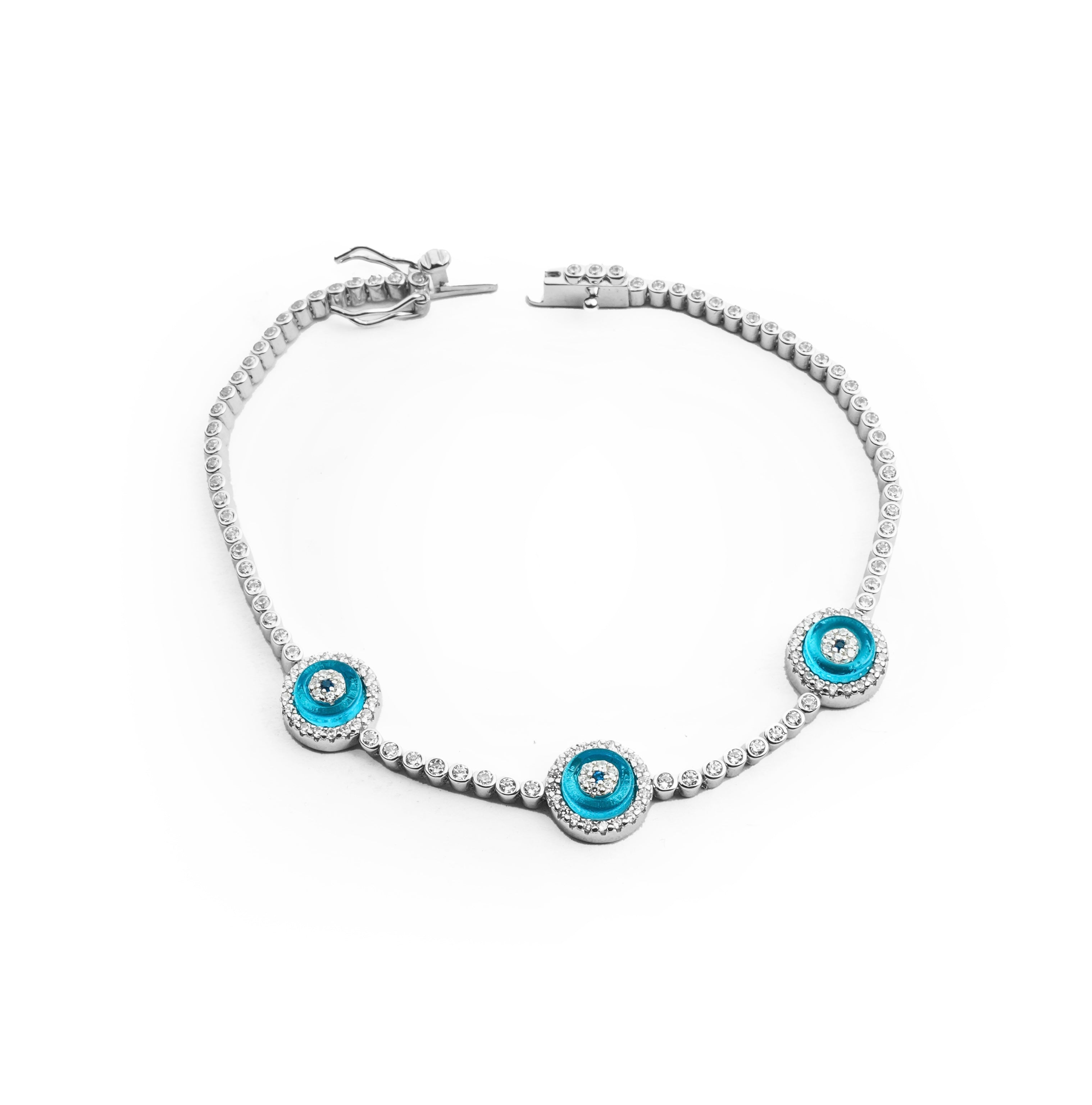 Glass Eye Triple Bracelet