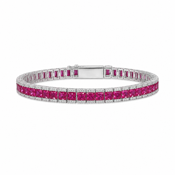 Ice Cut Pembe Taşlı Tennis Bileklik | Suyolu Bileklik