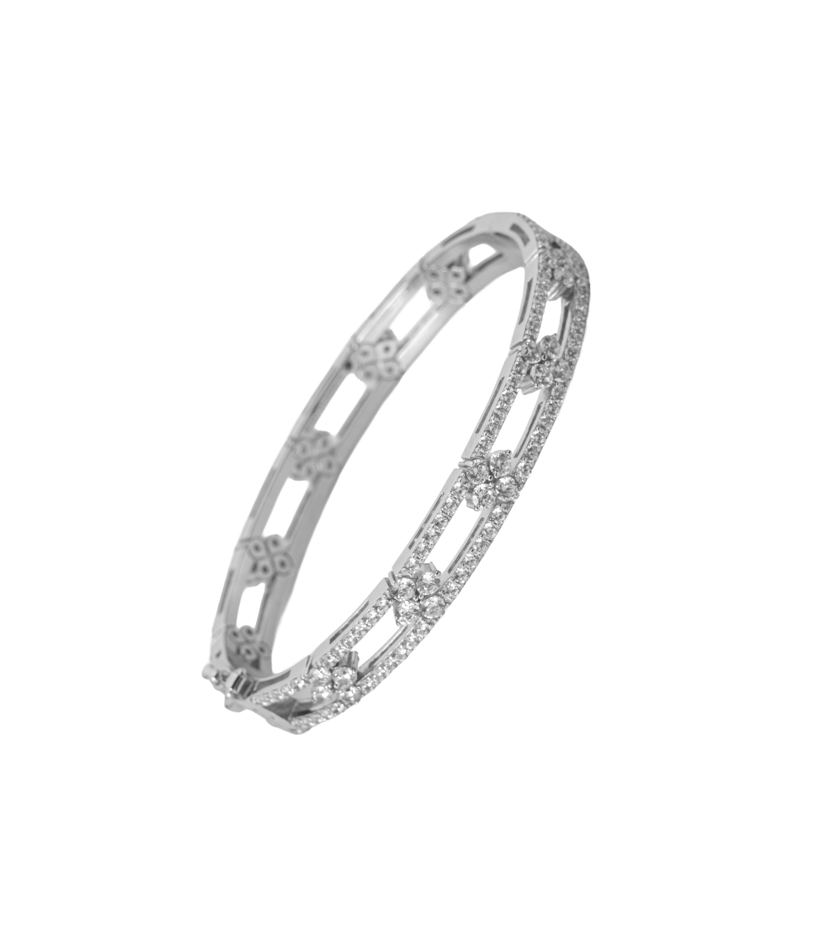 Flower Stone Embellished Cuff Bracelet