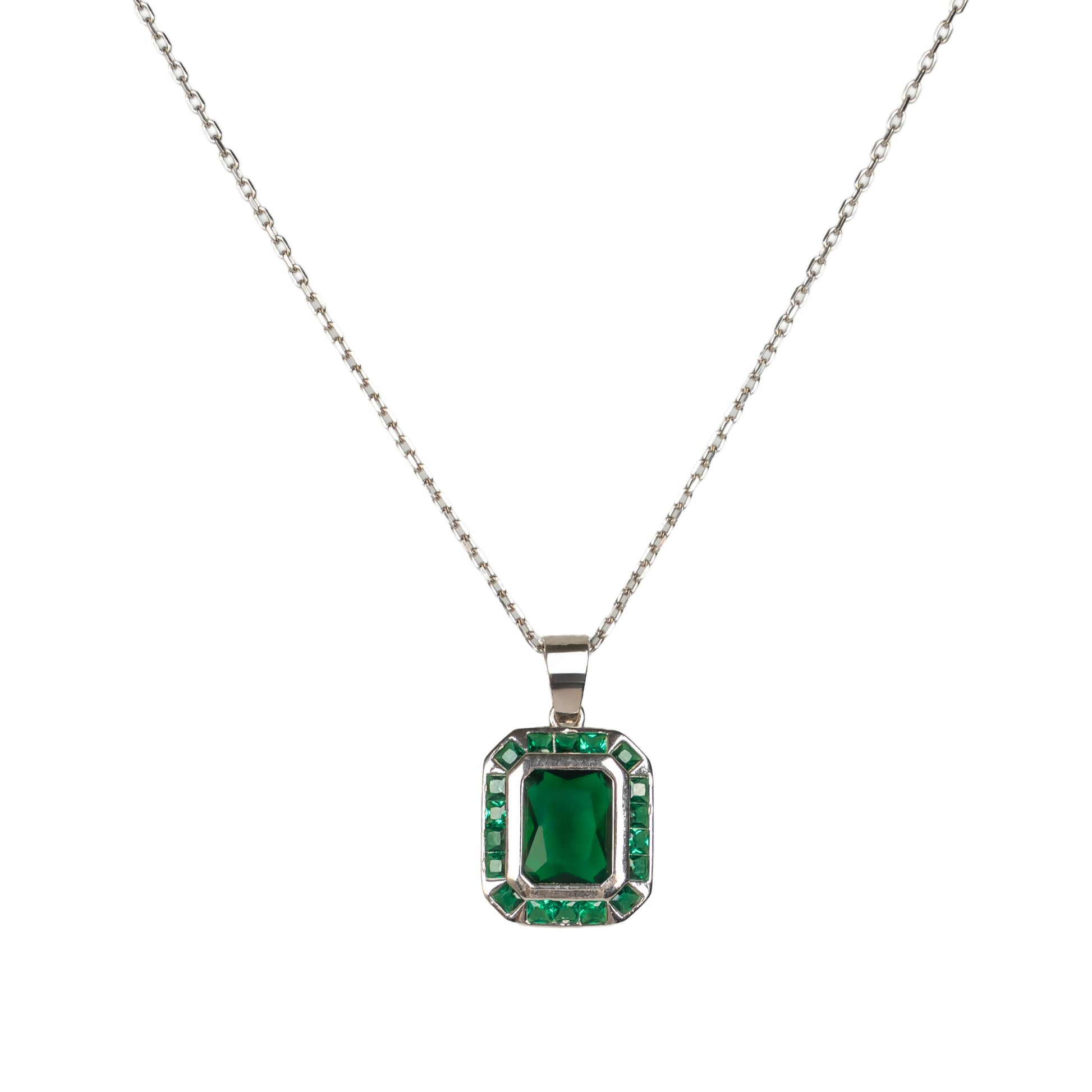 Green Stone Heart Necklace