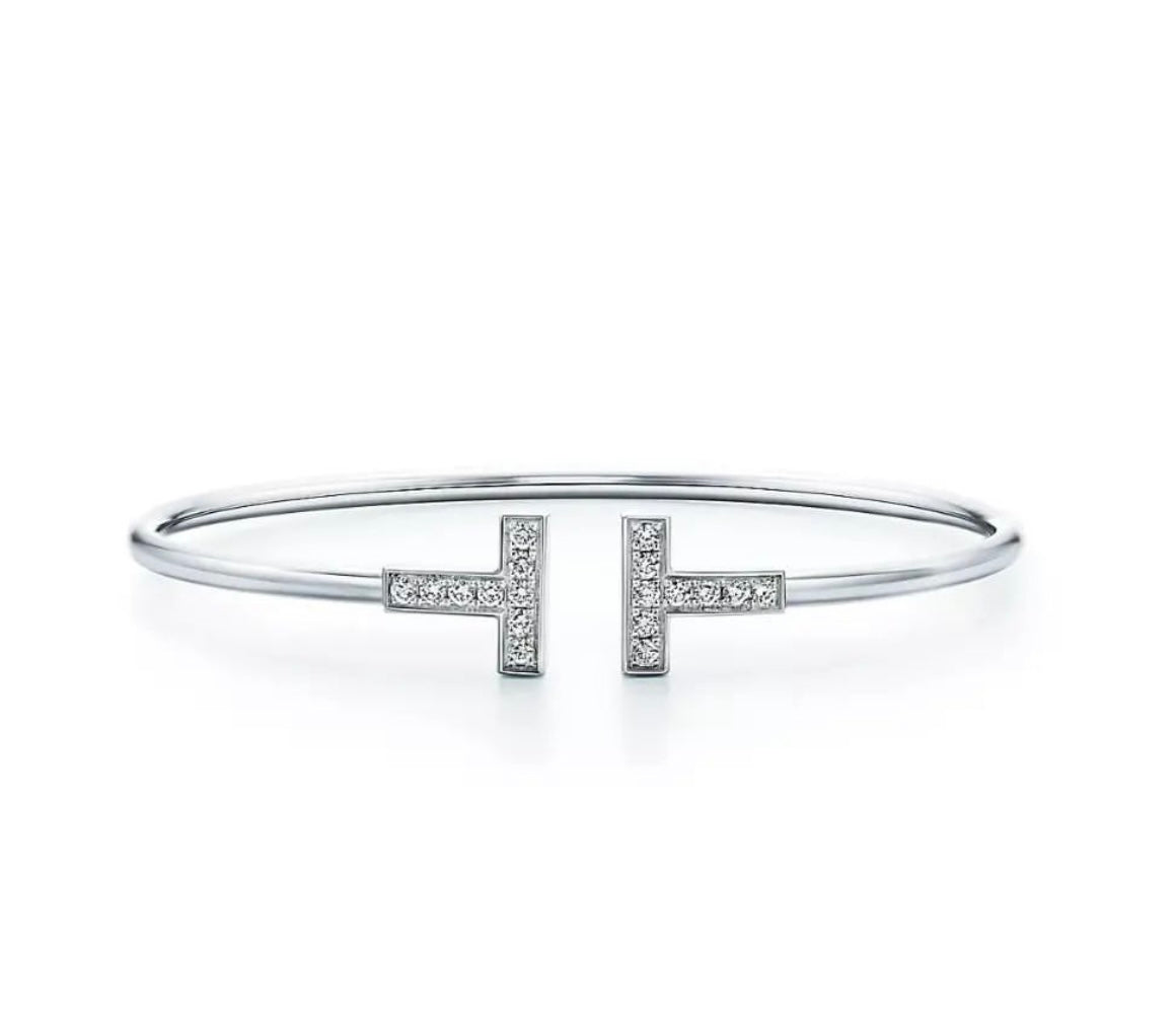 T Stone Thick Cuff Bracelet