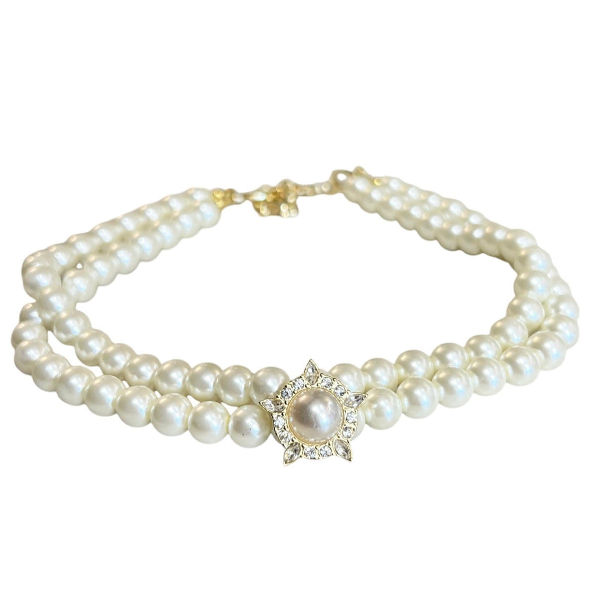 Pearl Two Row Choker Necklace