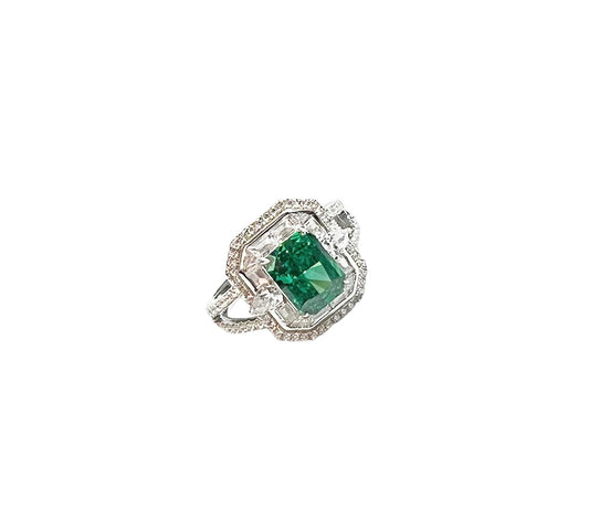 Lina Emerald Baguette Ring