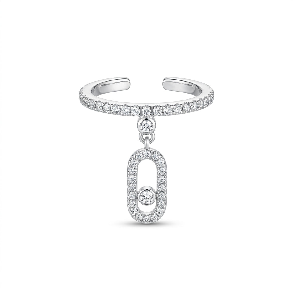 Taşlı Mes Ear Cuff Kıkırdak Küpe