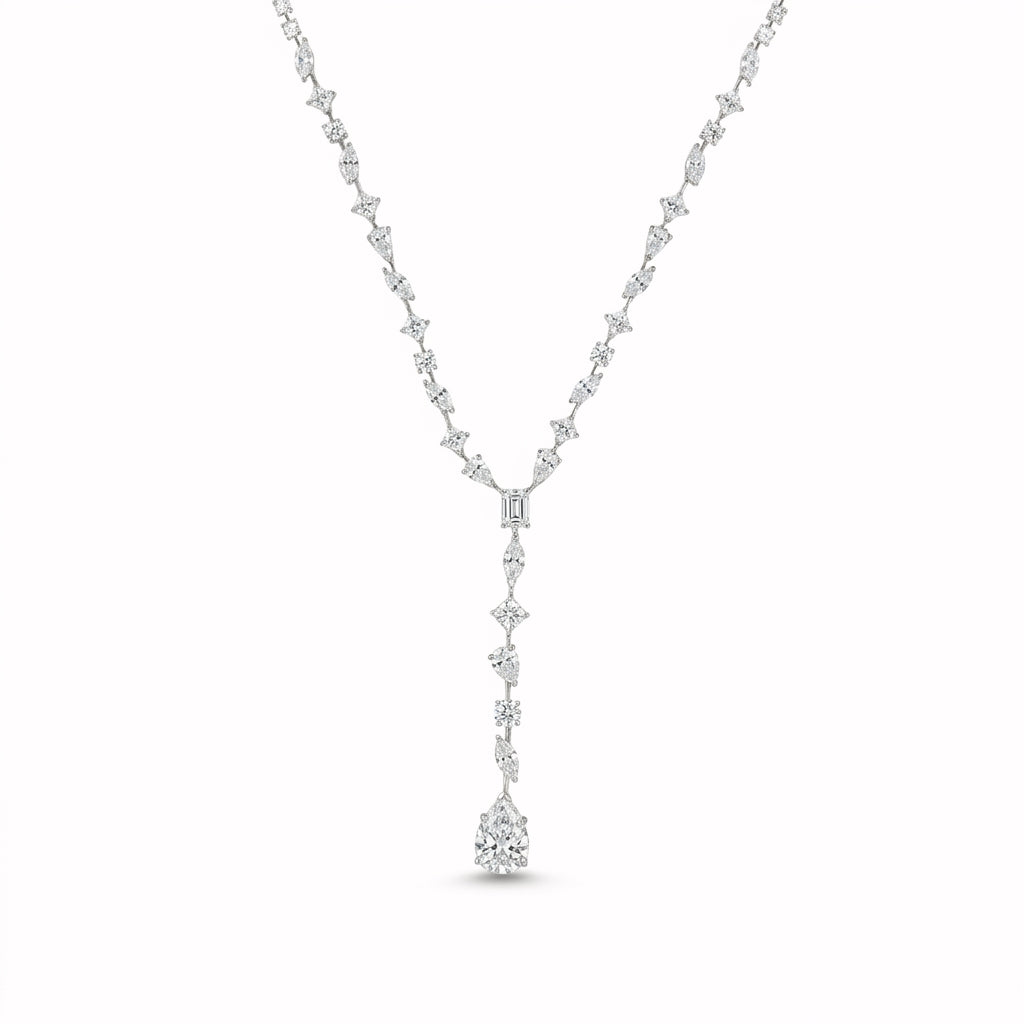 Pear Cut Mozanit Kolye Gerdanlık
