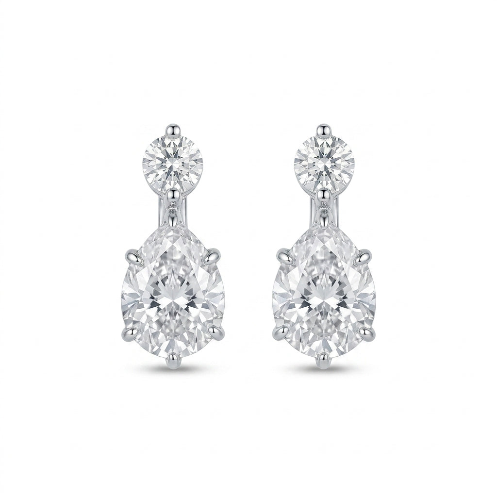 Twin Damla Mozanit Küpe | 4.2 CT