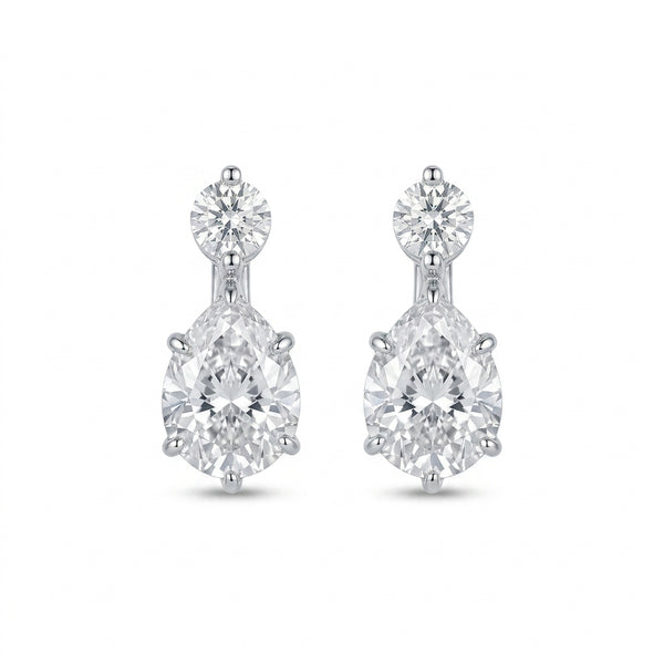 Twin Damla Mozanit Küpe | 4.2 CT