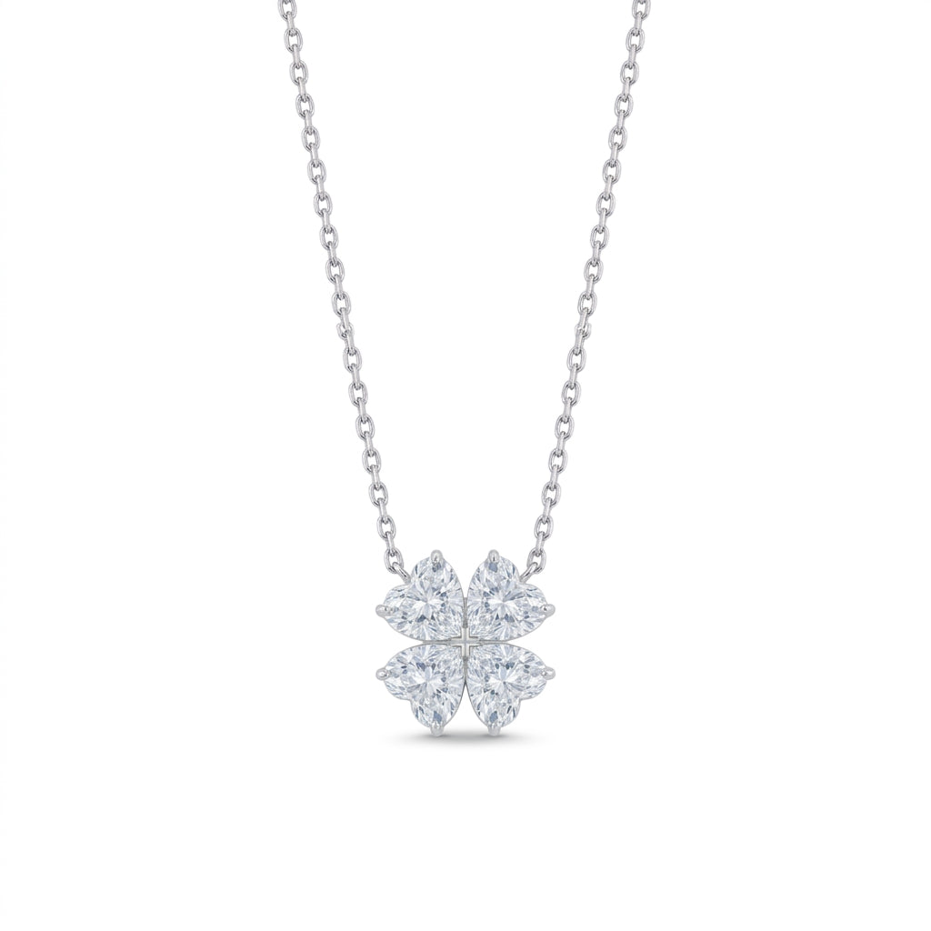 Lucky Clover Kalp Mozanit Kolye