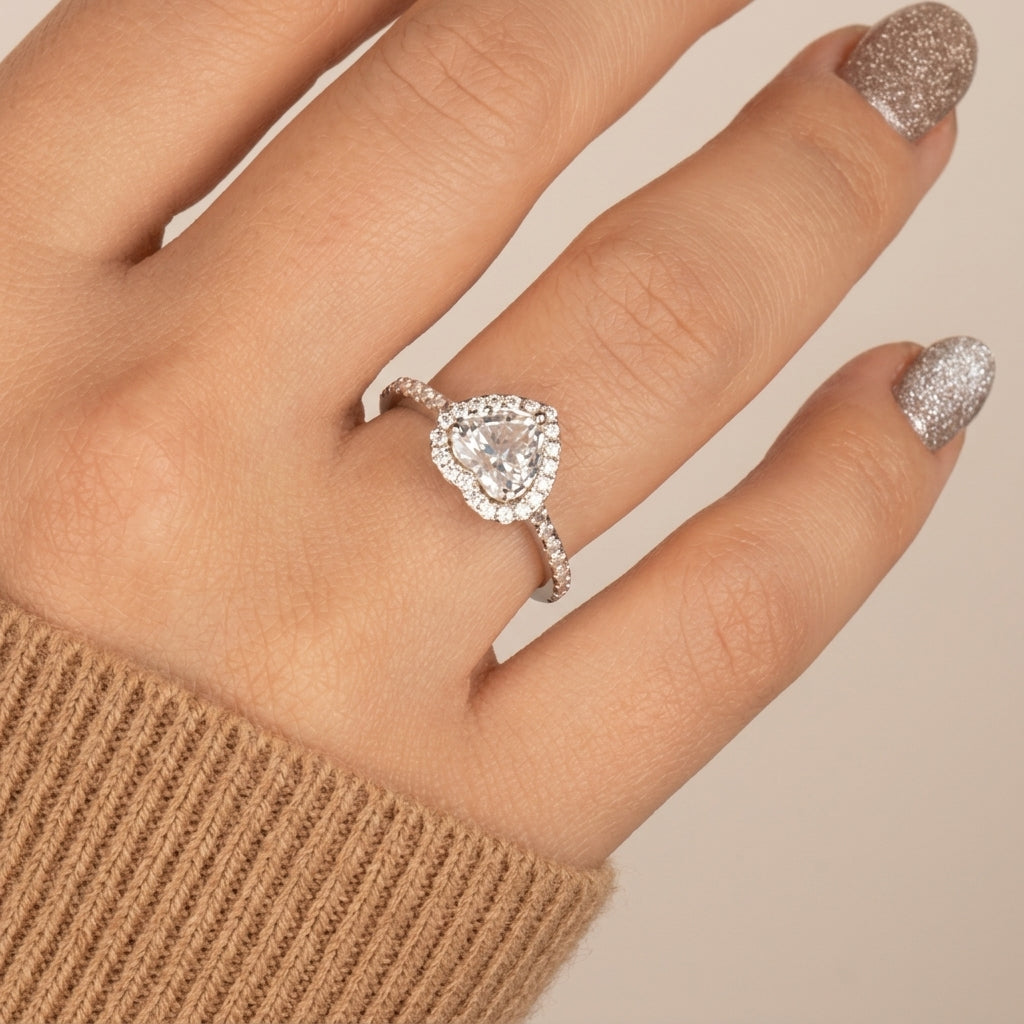 Heart Solitaire Ring