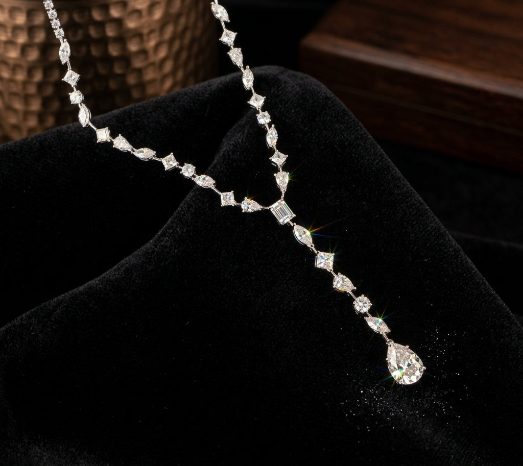 Pear Cut Moissanite Necklace Pendant