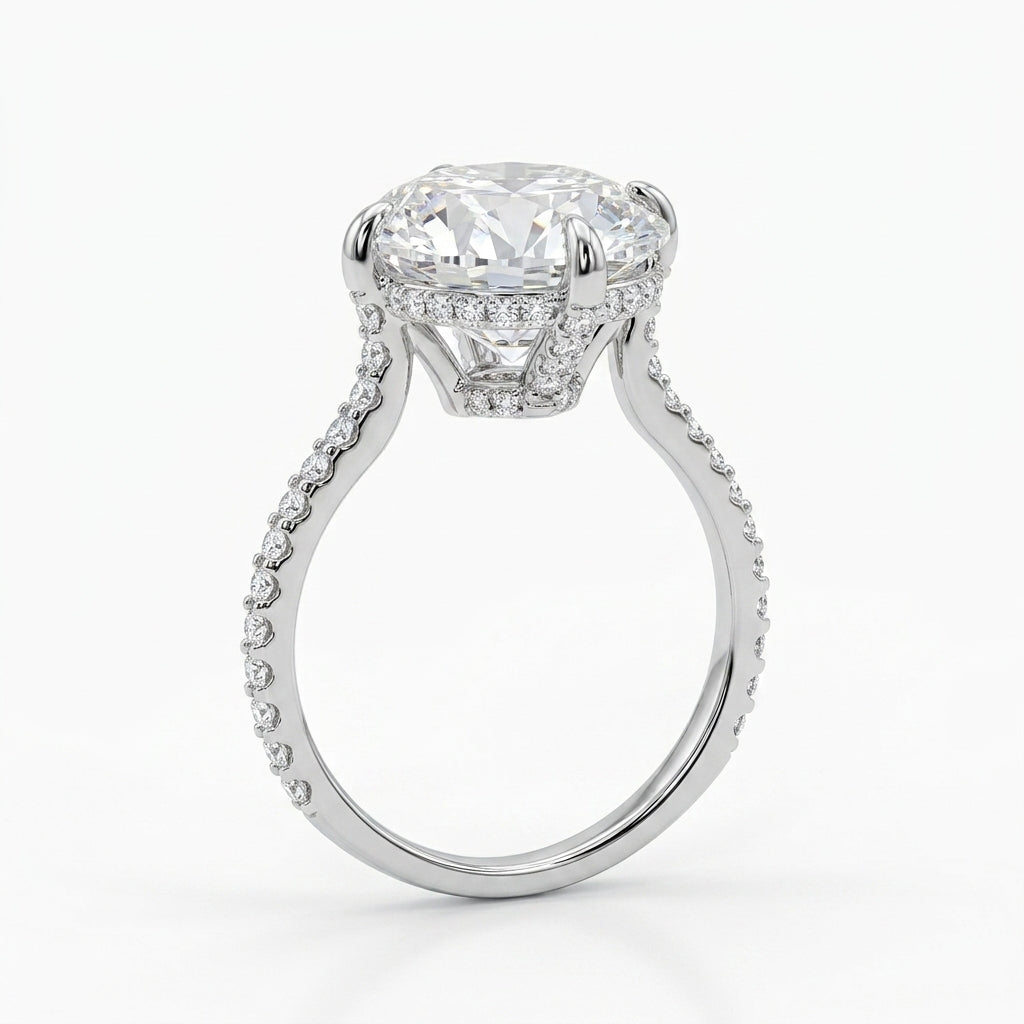 Hidden Halo Tek Taş Yüzük | 6.65 CT