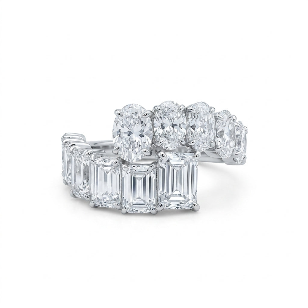 Bellini Oval Emerald Mozanit Yüzük