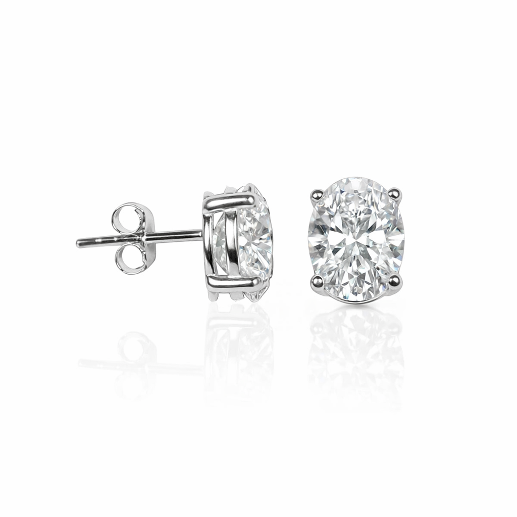 Oval Cut Moissanite Earrings