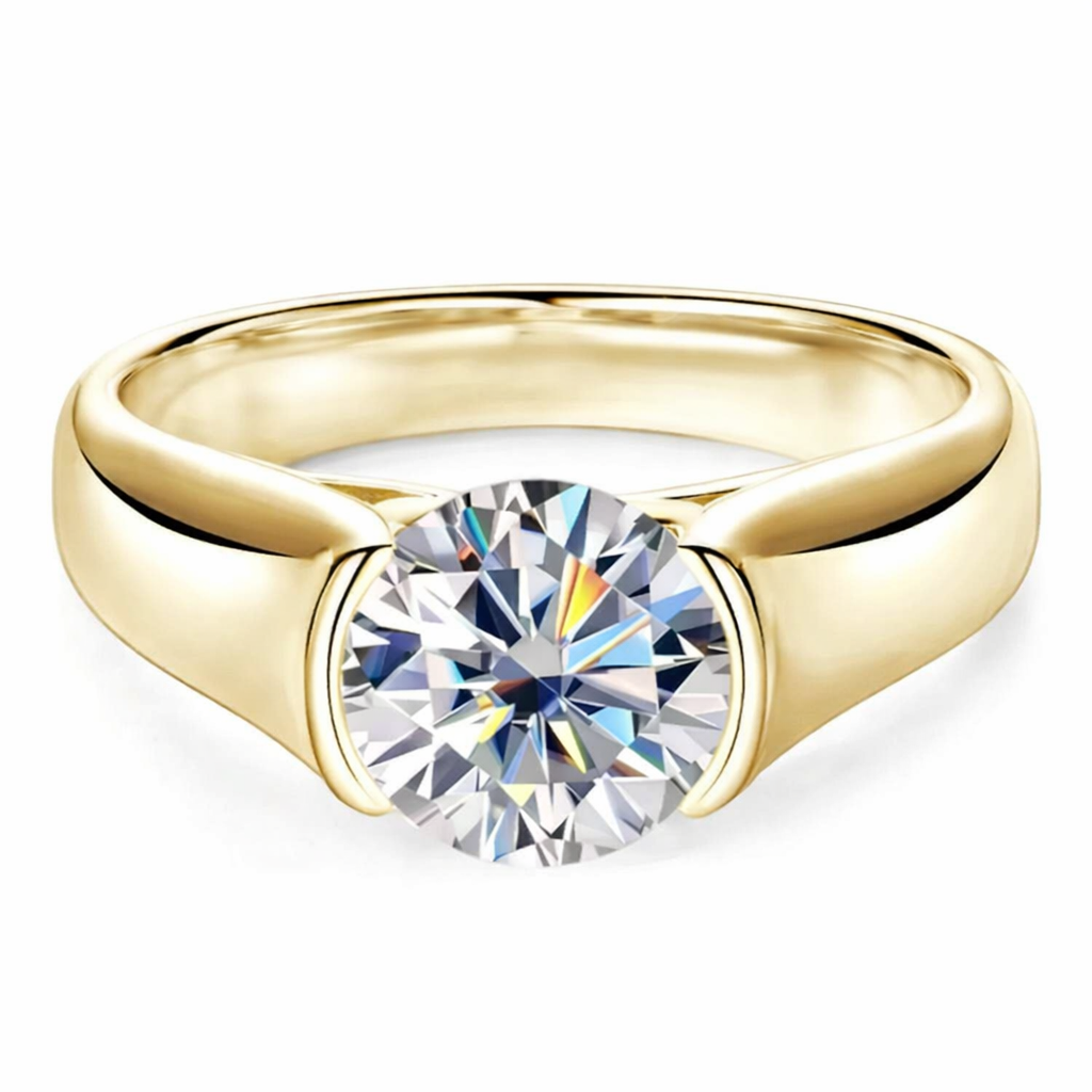 Mozanit Taşlı Dua Yüzük 2ct