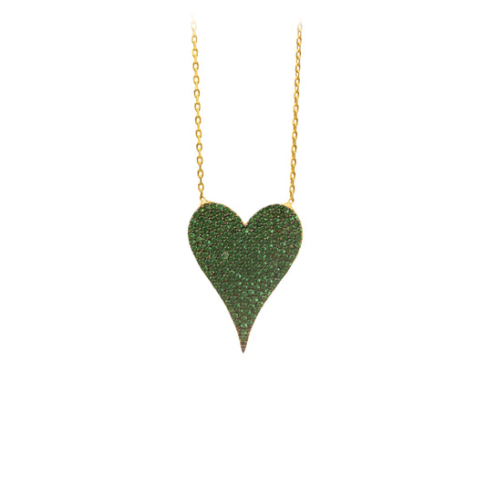 Green Stone Heart Necklace