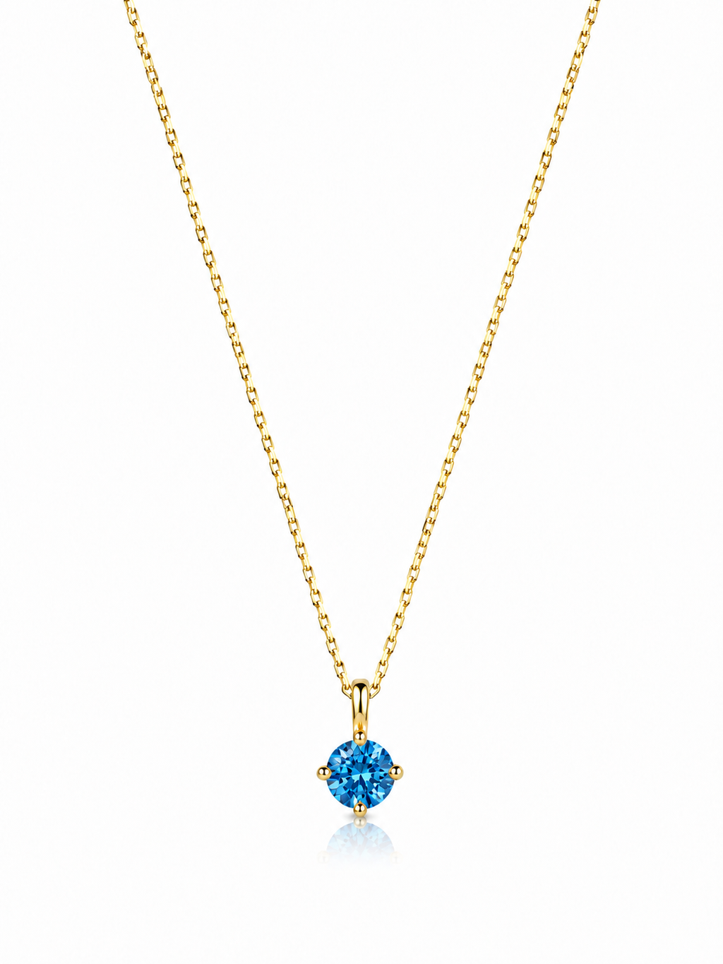 Aralık Blue Topaz Birthstone Kolye