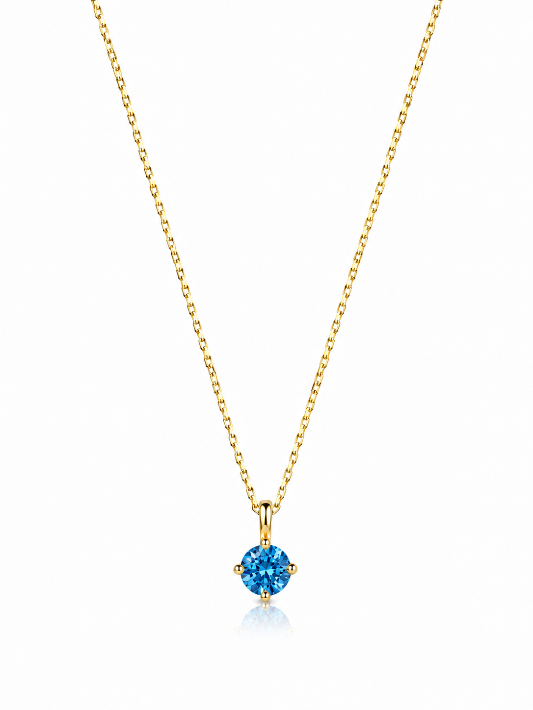 Aralık Blue Topaz Birthstone Kolye