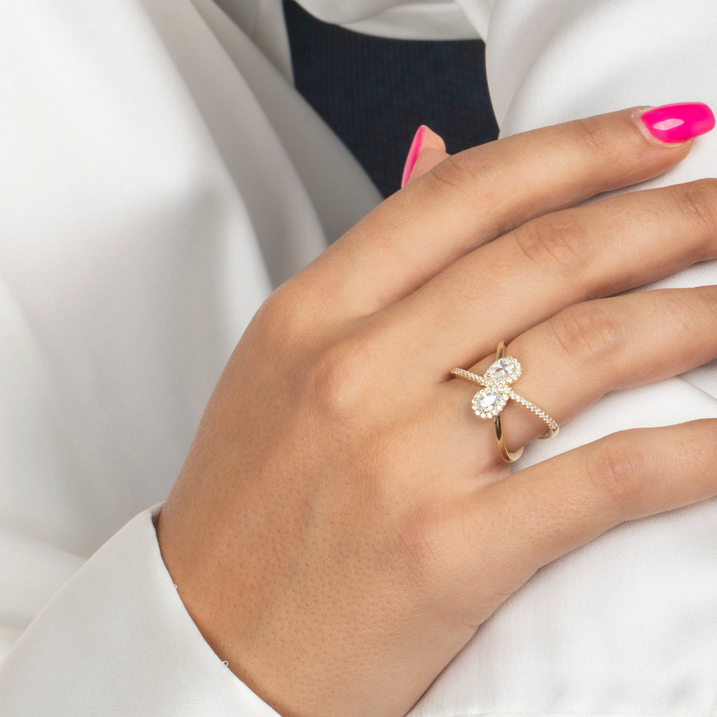 Minimal Damla Taşlı Yüzük