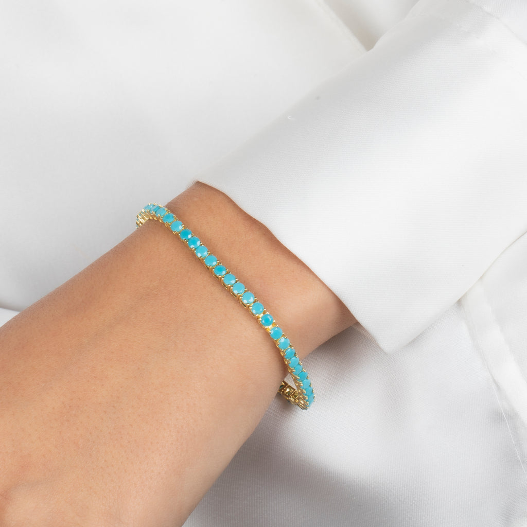 Turkuaz Taşlı Su Yolu Bileklik