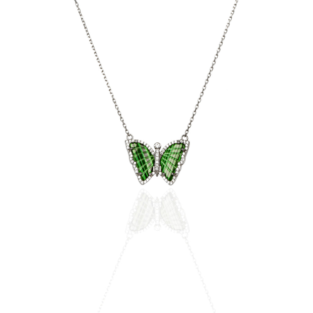 Yeşil Taşlı Malahit Kolye