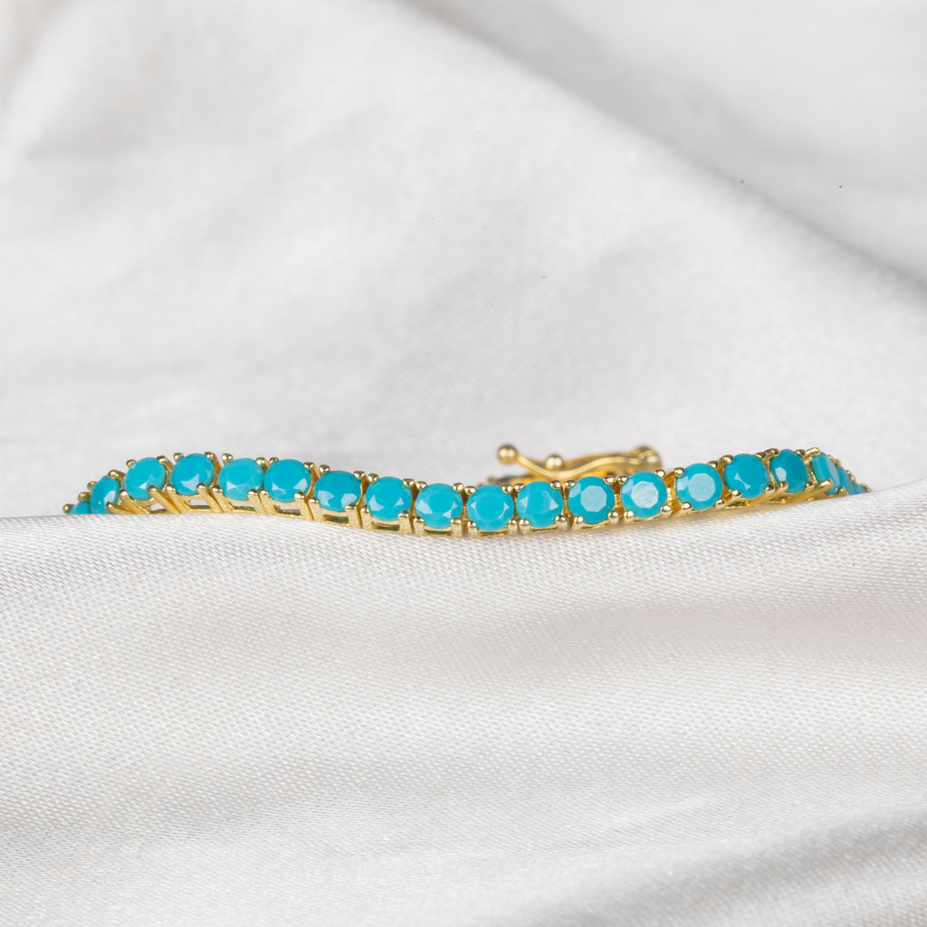 Turkuaz Taşlı Su Yolu Bileklik