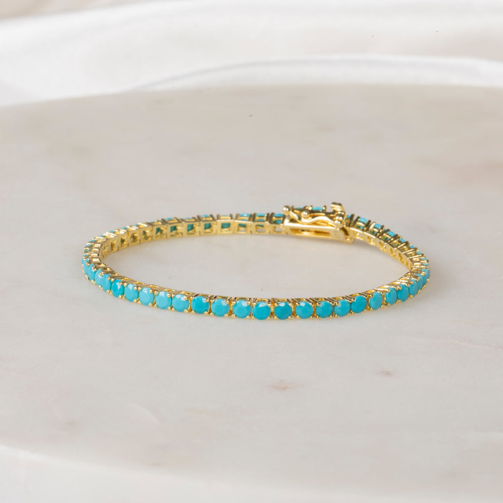 Turkuaz Taşlı Su Yolu Bileklik