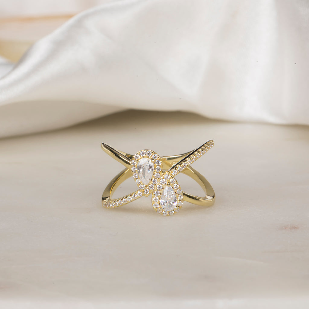 Minimal Damla Taşlı Yüzük