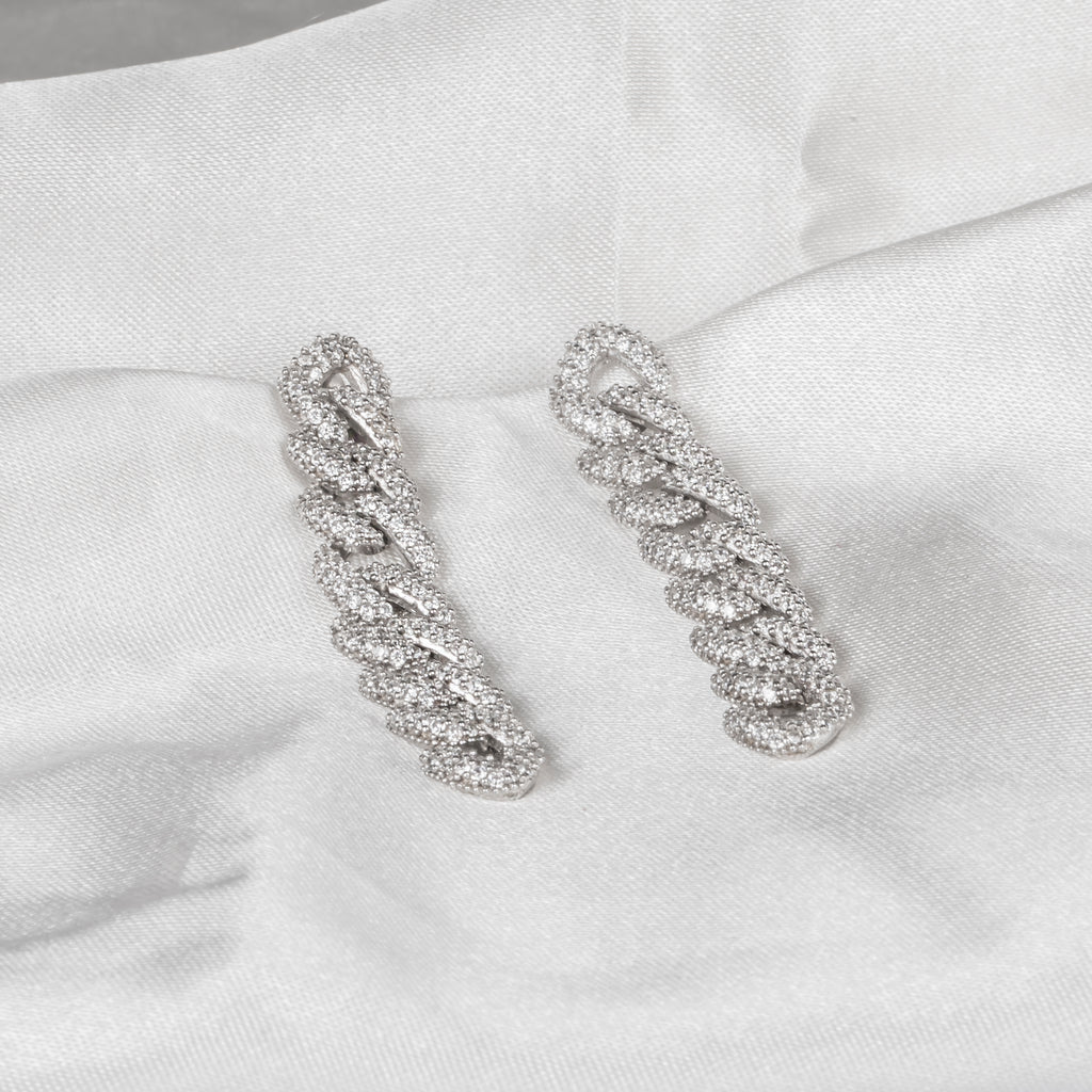 Taşlı Zincir Küpe