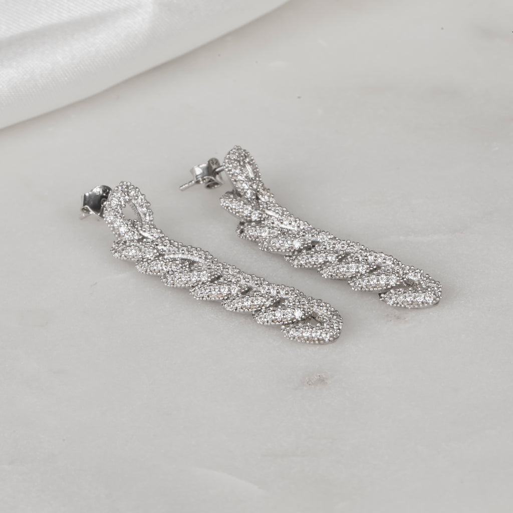 Taşlı Zincir Küpe