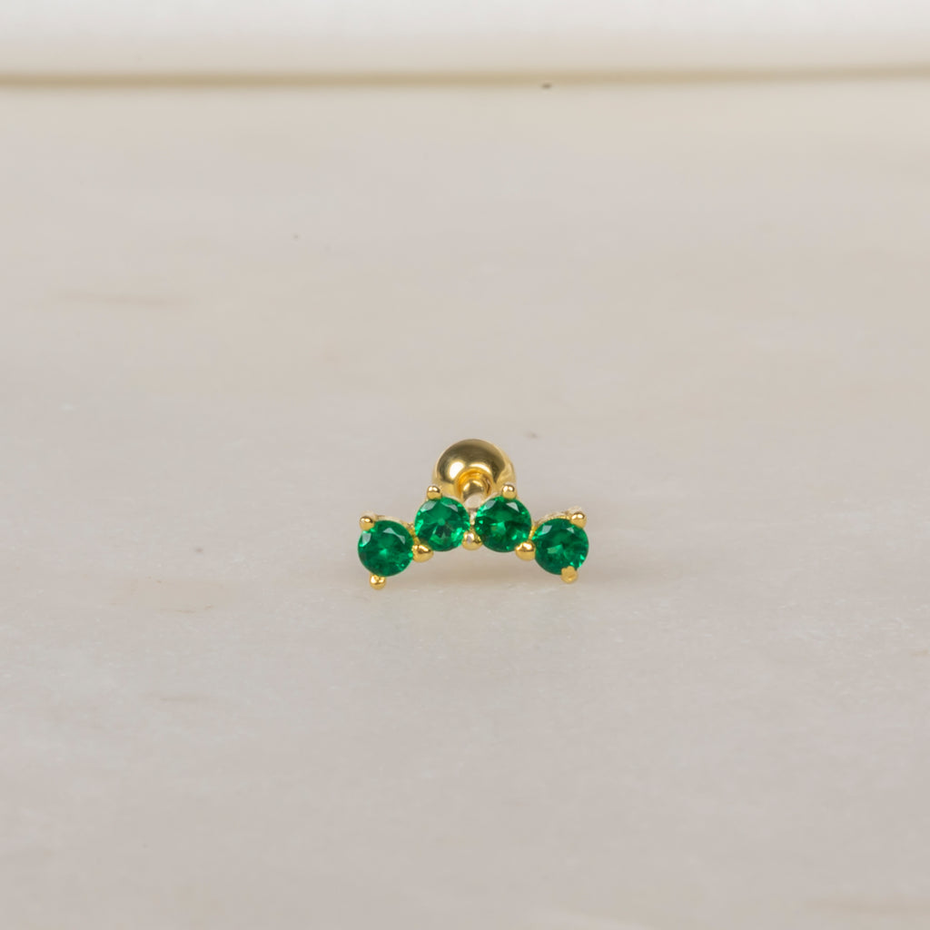 Yeşil Taşlı Piercing