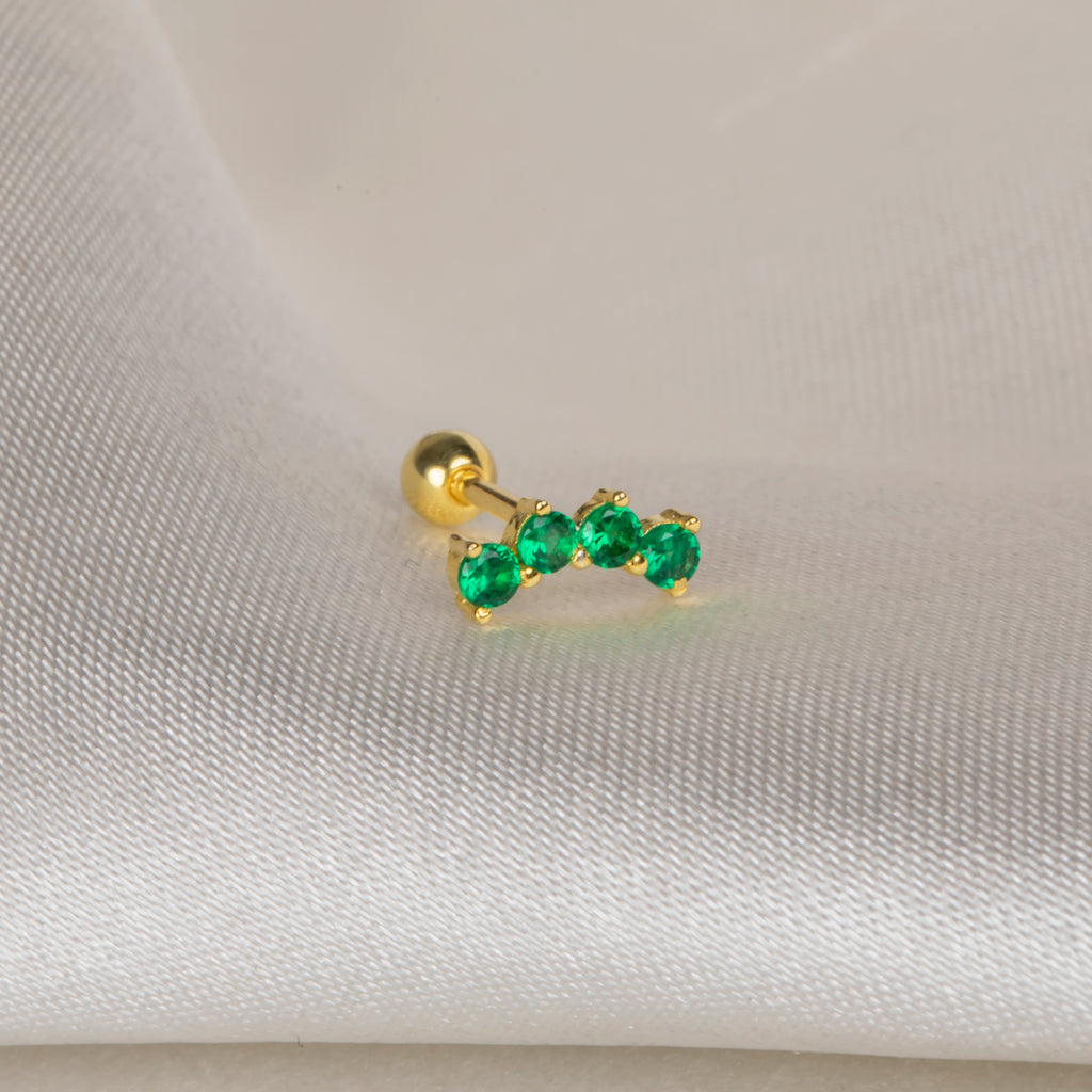 Yeşil Taşlı Piercing