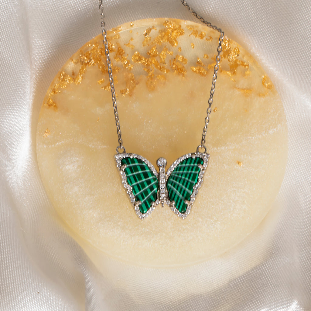 Yeşil Taşlı Malahit Kolye