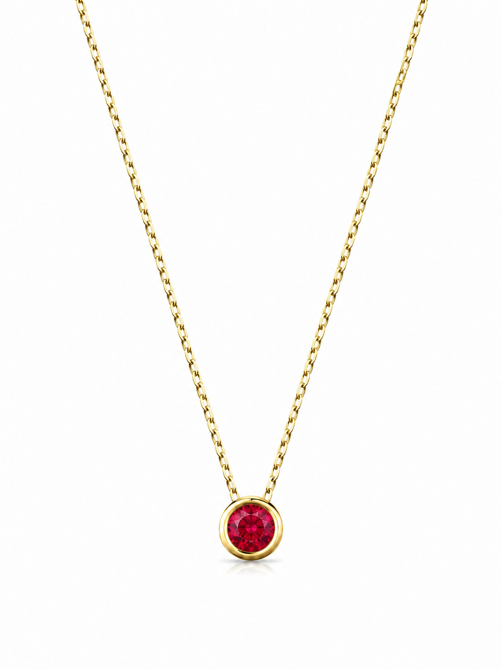 Temmuz Ruby Birthstone Kolye