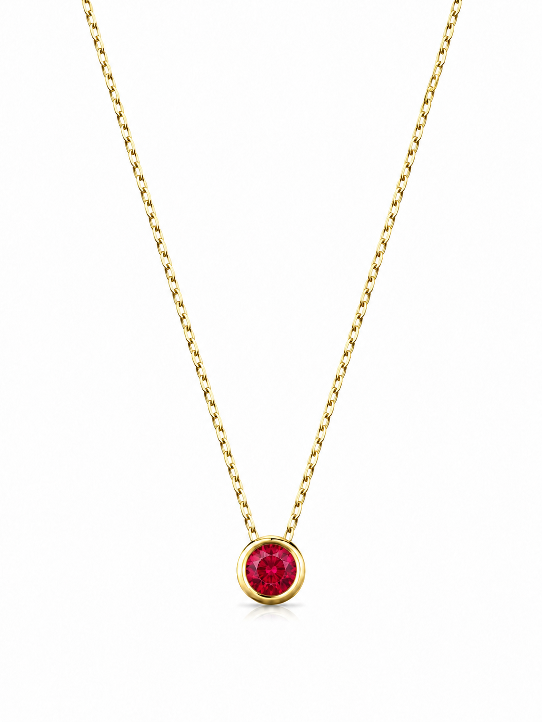 Temmuz Ruby Birthstone Kolye