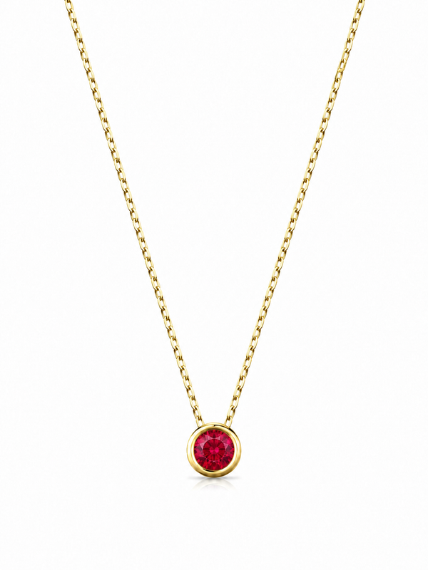 Temmuz Ruby Birthstone Kolye