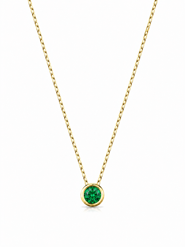 Mayıs Emerald Birthstone Kolye