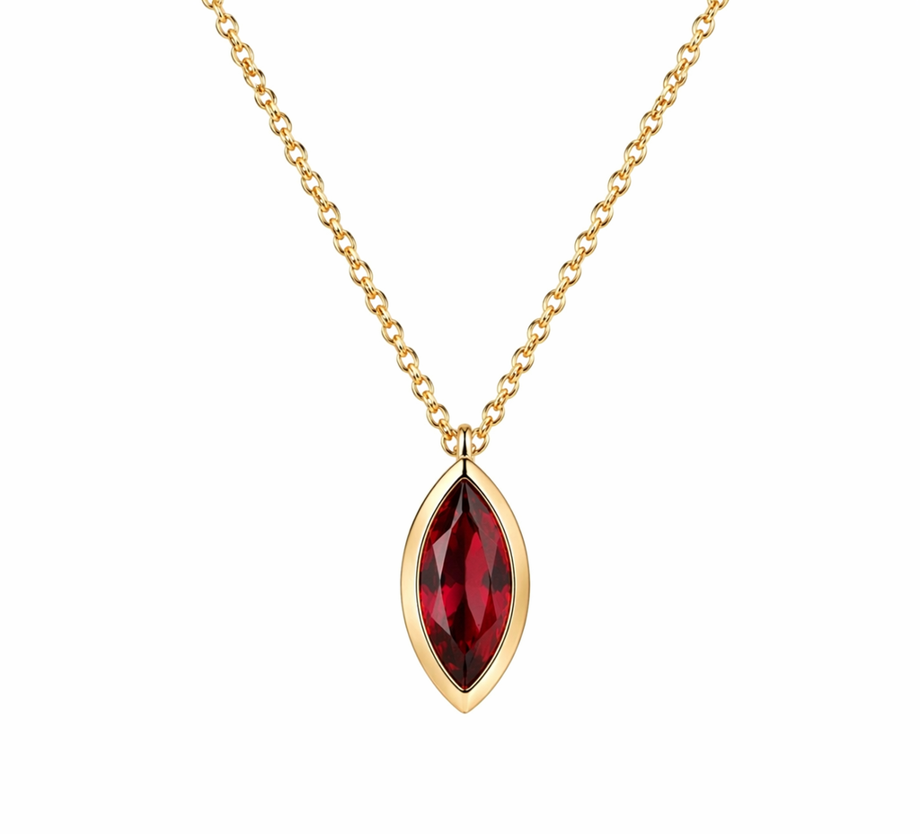 Ocak Red Garnet Birthstone Kolye