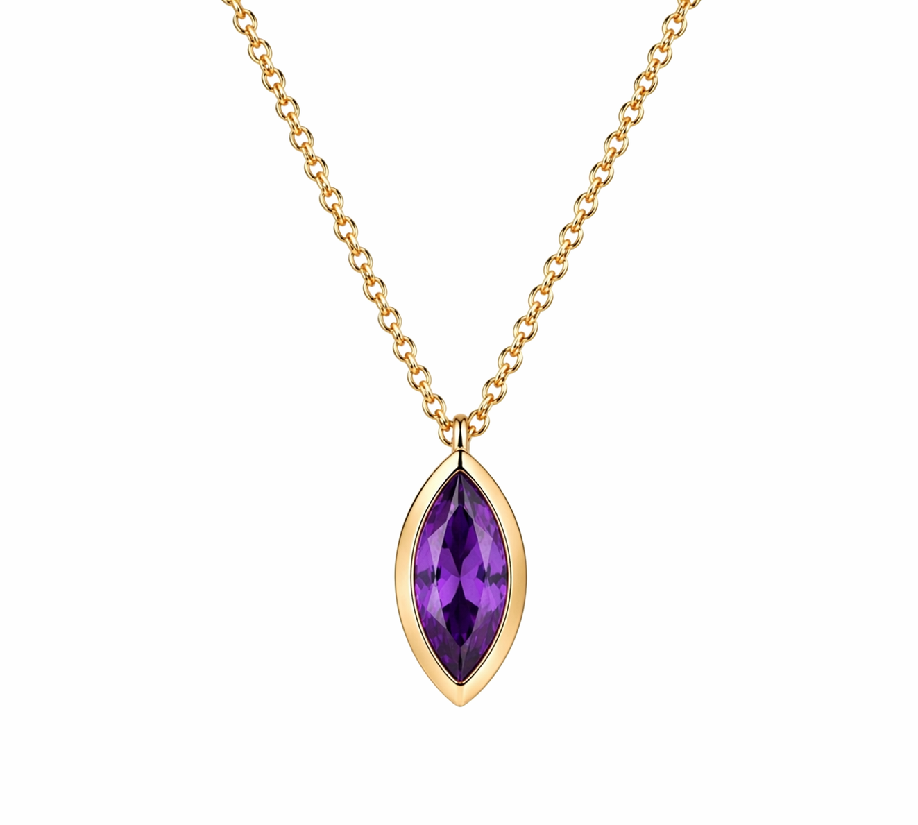 Şubat Amethyst Birthstone Kolye